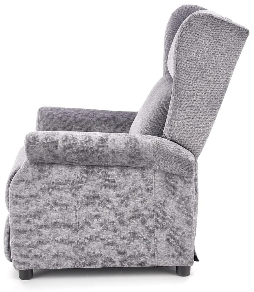 Fotel Uszak Rozkładany z Masażerem Popielaty, Szary AGUSTIN M