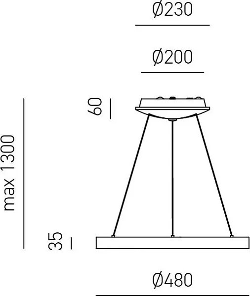 Krizia lampa wisząca LED 30W, ściemnialna, pierścień biały, dyfuzor akrylowy, 3000K, Ø40 cm, IP20