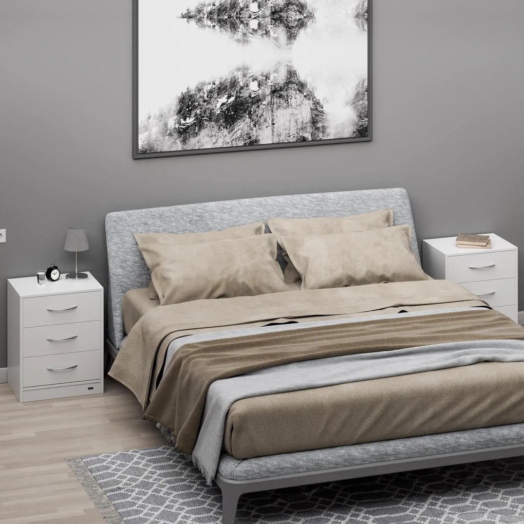 Szafka nocna ELOISE z podświetleniem, 54x39x28cm, biała Casaria