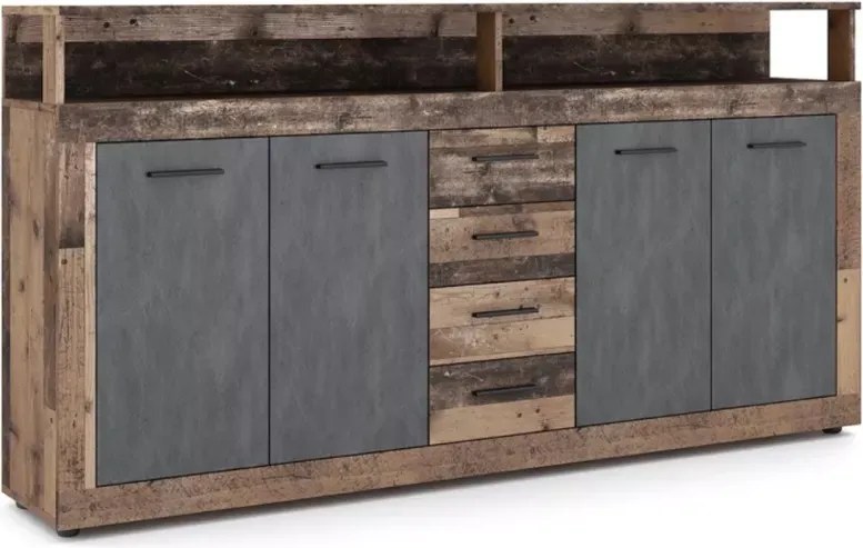 Komoda Meshmatics z szufladami i otwartymi wnękami 190cm – elegancka i pojemna