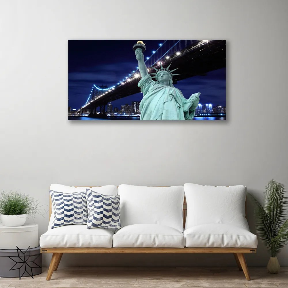 Zdjęcie na płótnie Nowojorski Most i Wolność