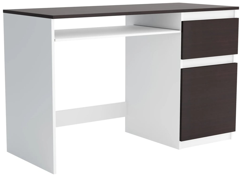 Biurko komputerowe młodzieżowe szkolne 120 cm REMI1 Biały/Wenge