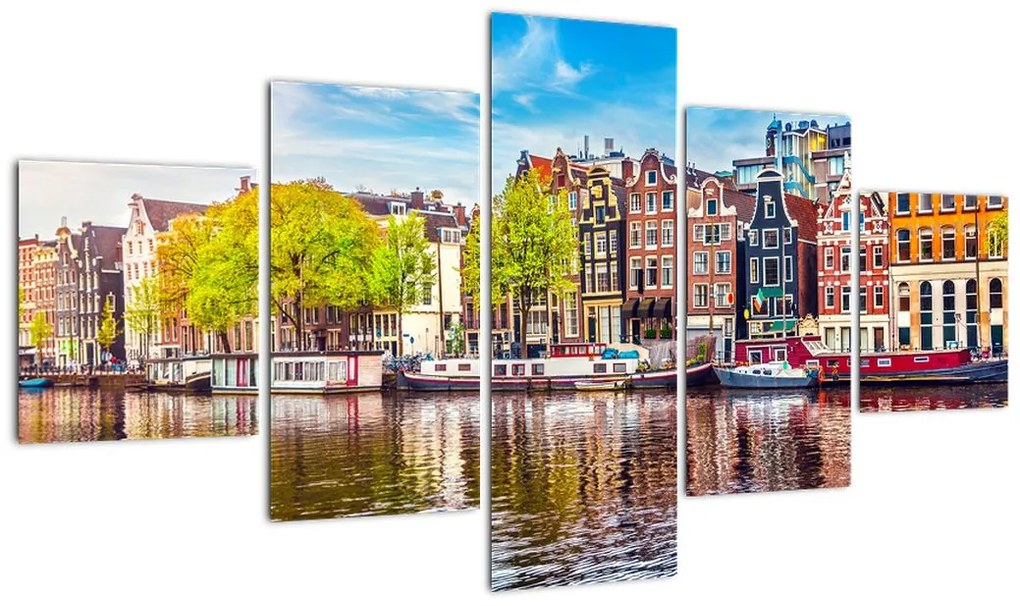 Obraz - Tańczące domy, Amsterdam (125x70 cm)
