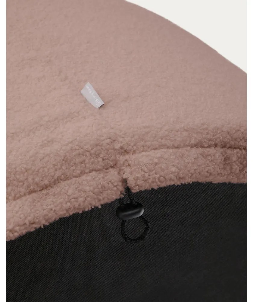 Jasnoróżowy puf z materiału bouclé Kaeli – Kave Home
