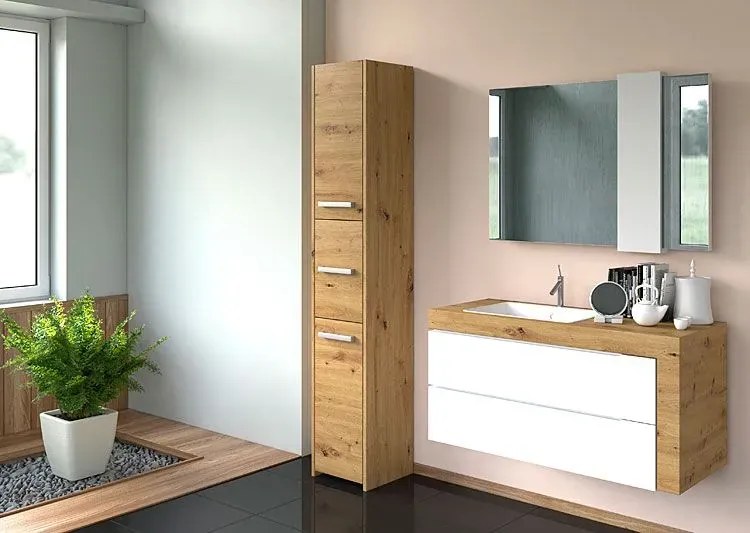 Industrialna Szafka Łazienkowa Dąb Artisan E0-E62