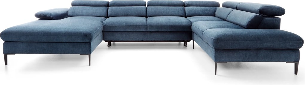 Masseno Narożnik MESTO z funkcją spania i pojemnikiem na pościel Narozniki U, Rozkładana sofa - Niebieski, VOGUE 13