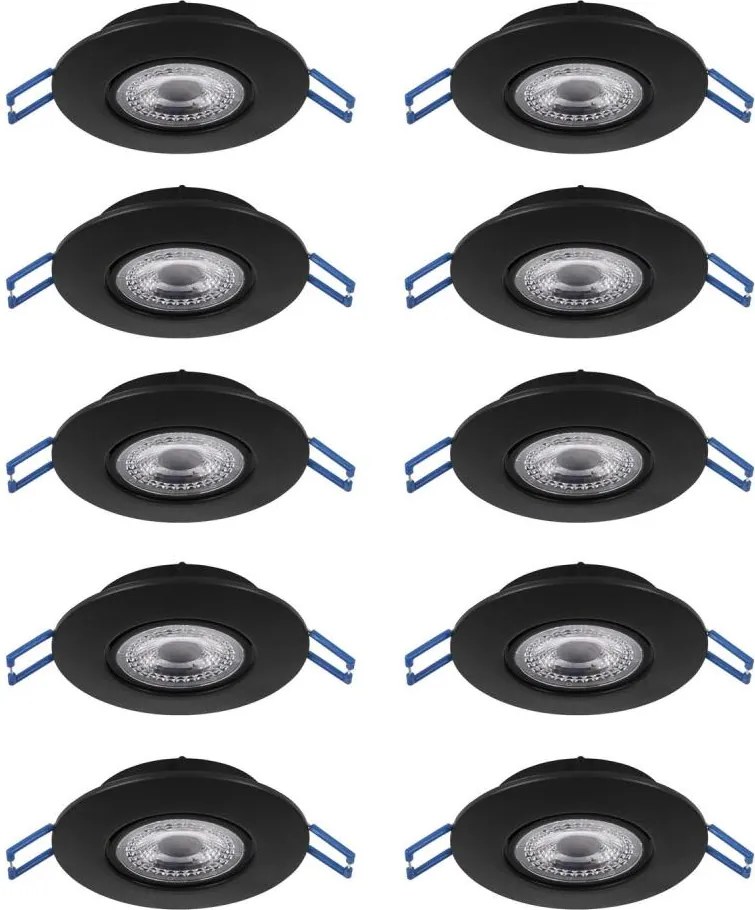 Eglo 300192 - ZESTAW 10xLED Oprawa wpuszczana GEDREZ LED/4,9W/230V śr. 9cm czarna