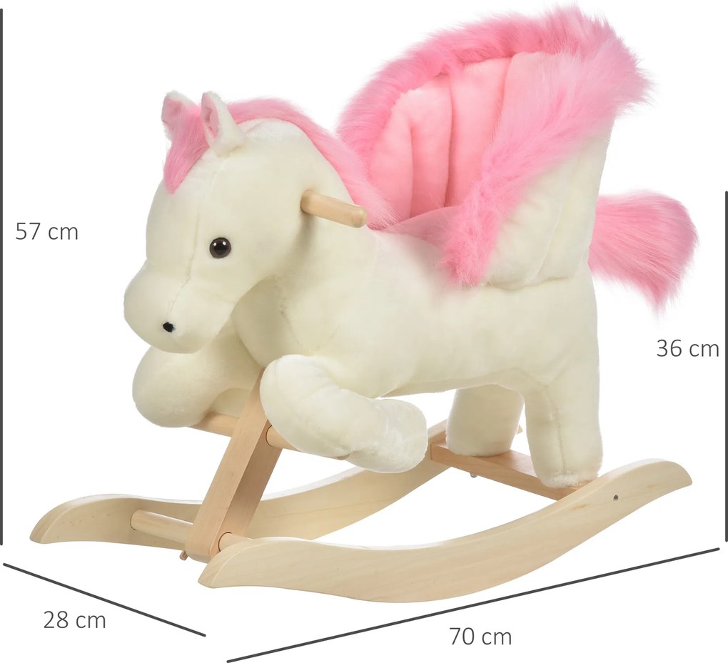 HOMCOM Koń na biegunach dla dzieci z odgłosami