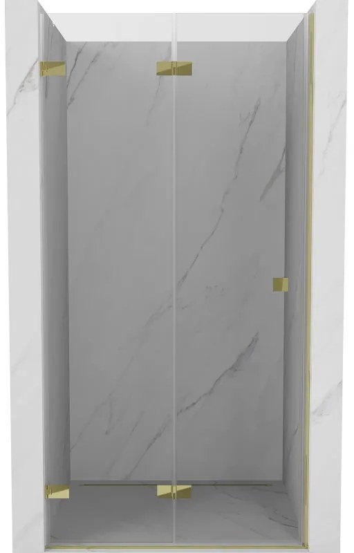 Mexen Lunar-F drzwi prysznicowe składane lewe 50 cm, transparent, złote - 836-050-000-50-00-L