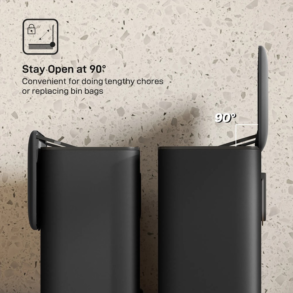 HOMCOM 8 L kosz na śmieci, ustawiany wolnostojąco lub wiszący, stal nierdzewna, czarny