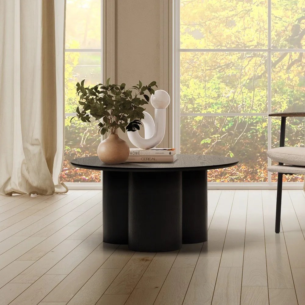 Czarny okrągły stolik ø 80 cm Lua – MOME