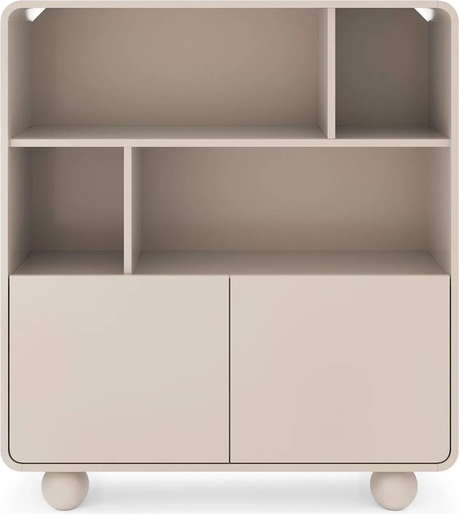 Kaszmirowy nowoczesny regał witryna z szafką R7-A21