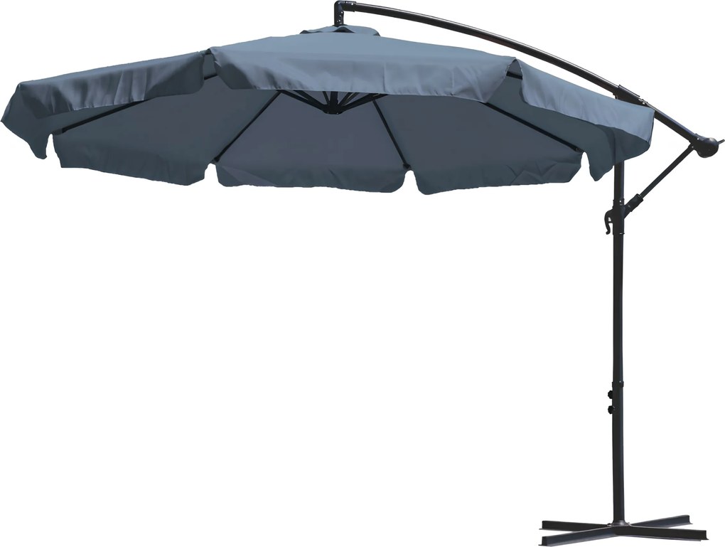 PARASOL OGRODOWY CZAPLA 2 GRAFITOWY 3M Z DUŻĄ CZASZĄ