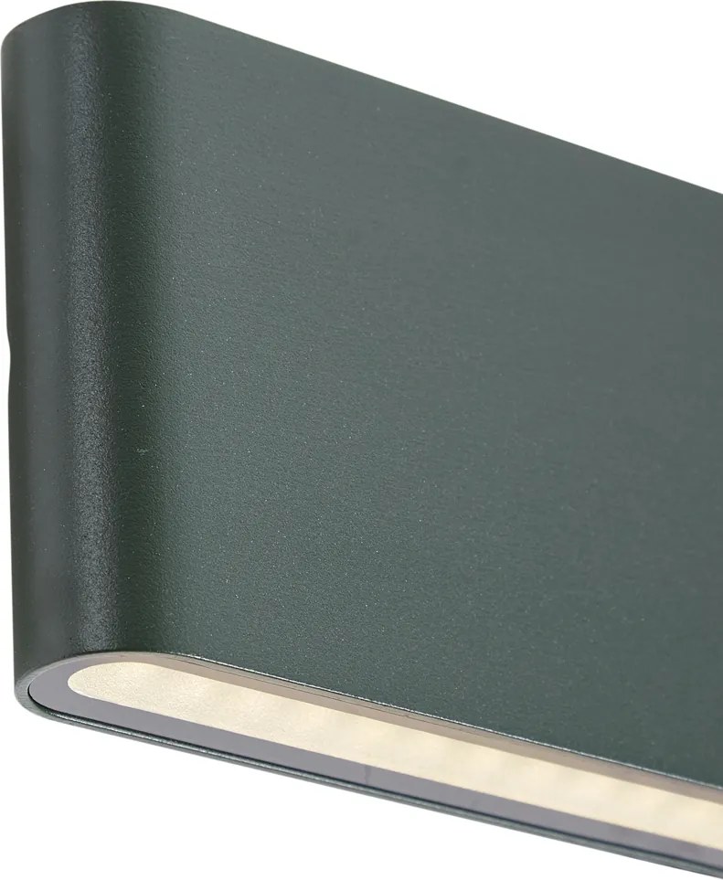 Nowoczesny kinkiet zewnętrzny ciemnozielony 17,5 cm z LED IP65 - Batt