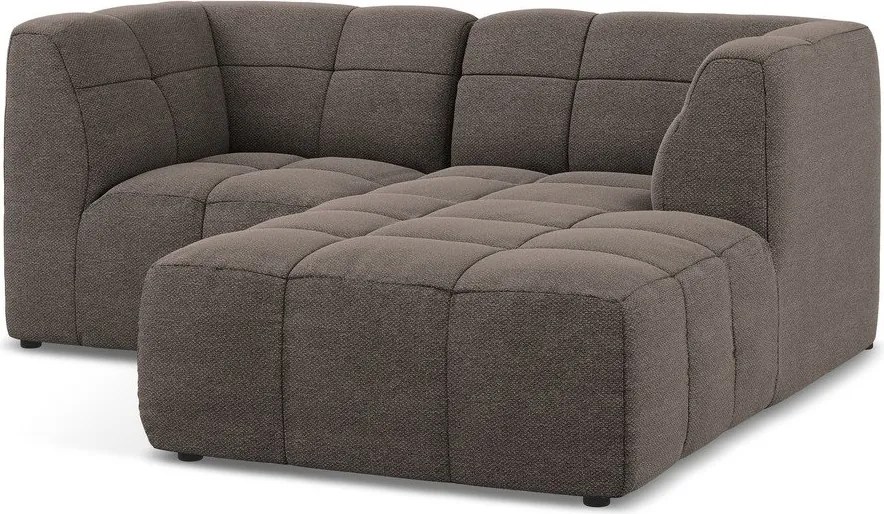 Brązowy narożnik z materiału bouclé (prawostronny/z szezlongiem) Aloha – Makamii