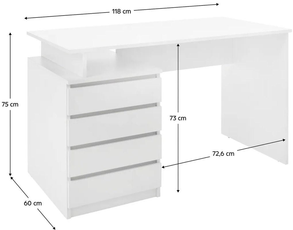 Biurko HANY NEW, biały