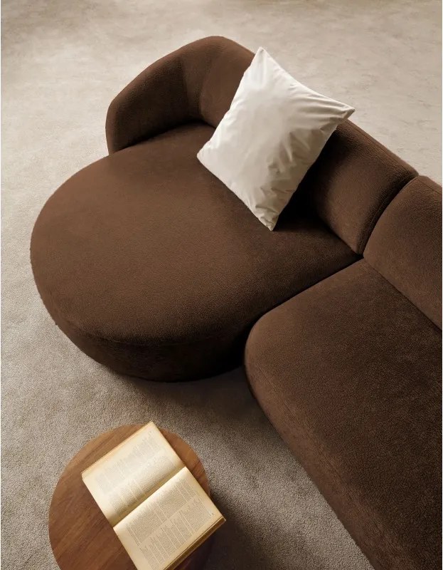 Narożnik NOBO Lewostronny system modułowy tkanina DressME 11 Brązowy