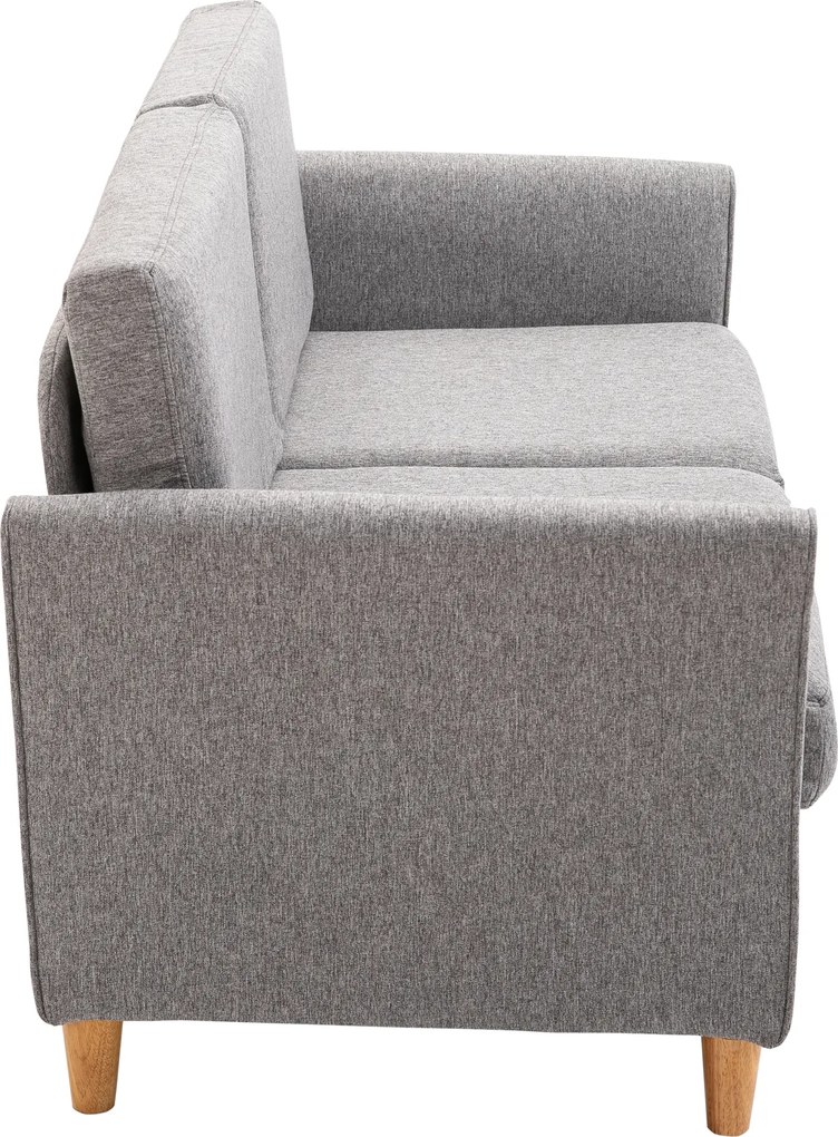 Homcom® Sofa 2-osobowa Zdejmowane Pokrowce Obciążenie Do 200 Kg Len Pianka Jasnoszary 141 X 65 X 78 Cm