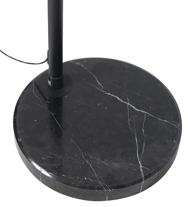 Luk Lampa łukowa botaniczna z czarnym abażurem z aksamitu w wzory pawia 50 cm - XXL Nowoczesny Oswietlenie wewnetrzne