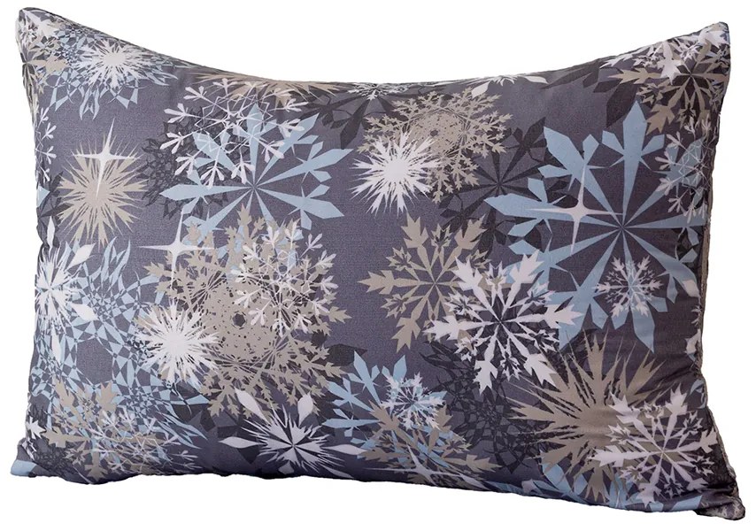 Zestaw 2 sztuk poszewek dekoracyjnych na poduszkę SNOWFLAKE 50x70cm, niebieskoszare