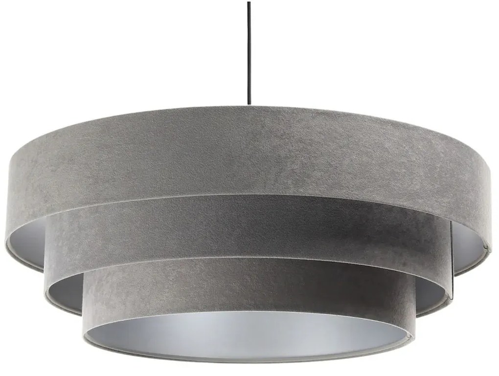Szaro-srebrna lampa wisząca welurowa - 14X S439 N5-D71