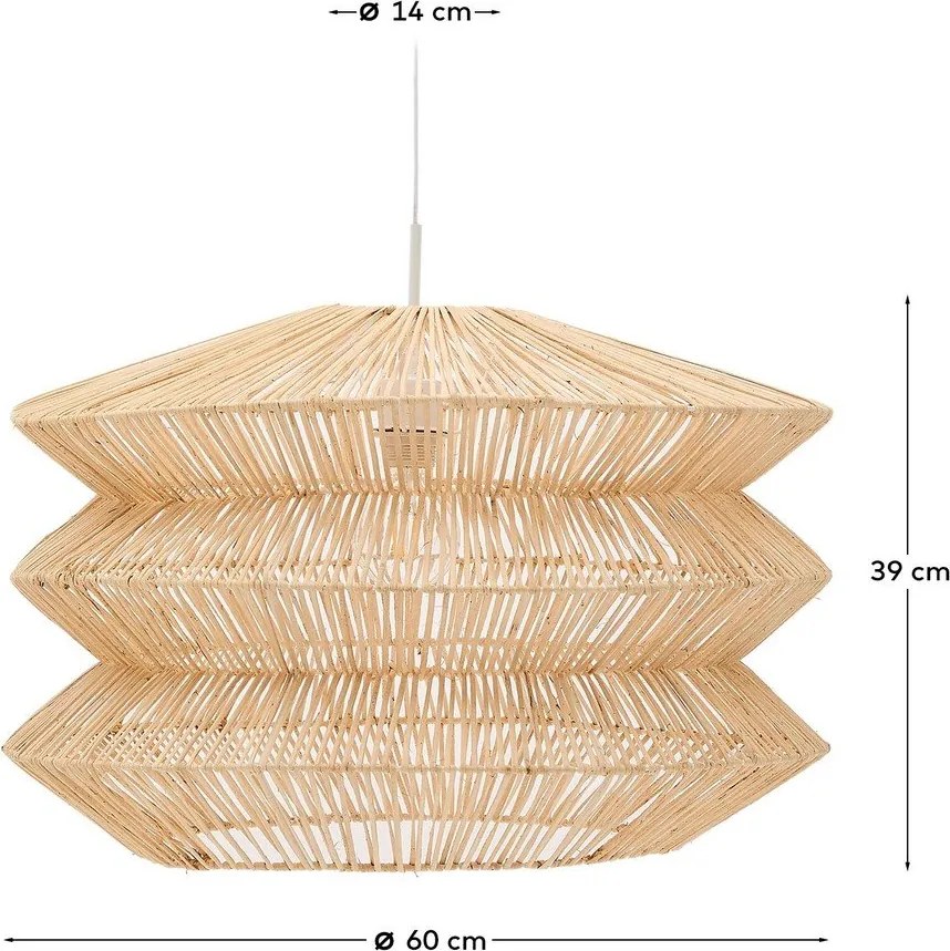 Lampa wisząca w naturalnym kolorze z rattanowym kloszem Dakit – Kave Home