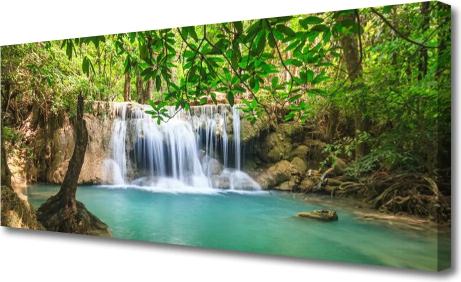 Obraz canvas Kaskada nad Leśnym Jeziorem