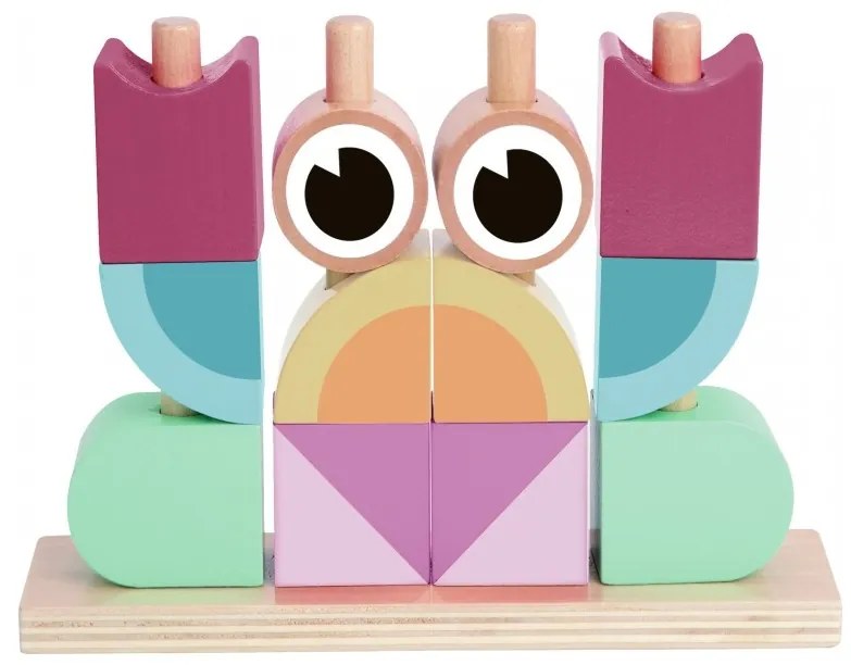 Tooky toy krab układanka drewniana stosy klocki bloki pastelowy