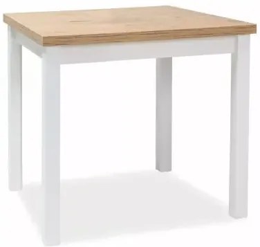 Stół kuchenny ADAM 90x65 cm dąb lancelot/ biały mat SIGNAL