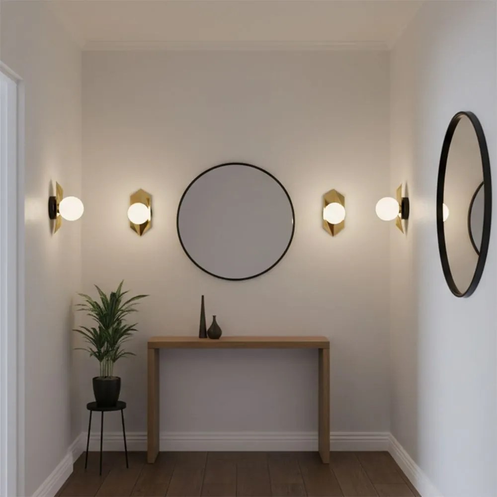 LAMPA ŚCIENNA KINKIET APP1411-W CZARNO/ZŁOTA