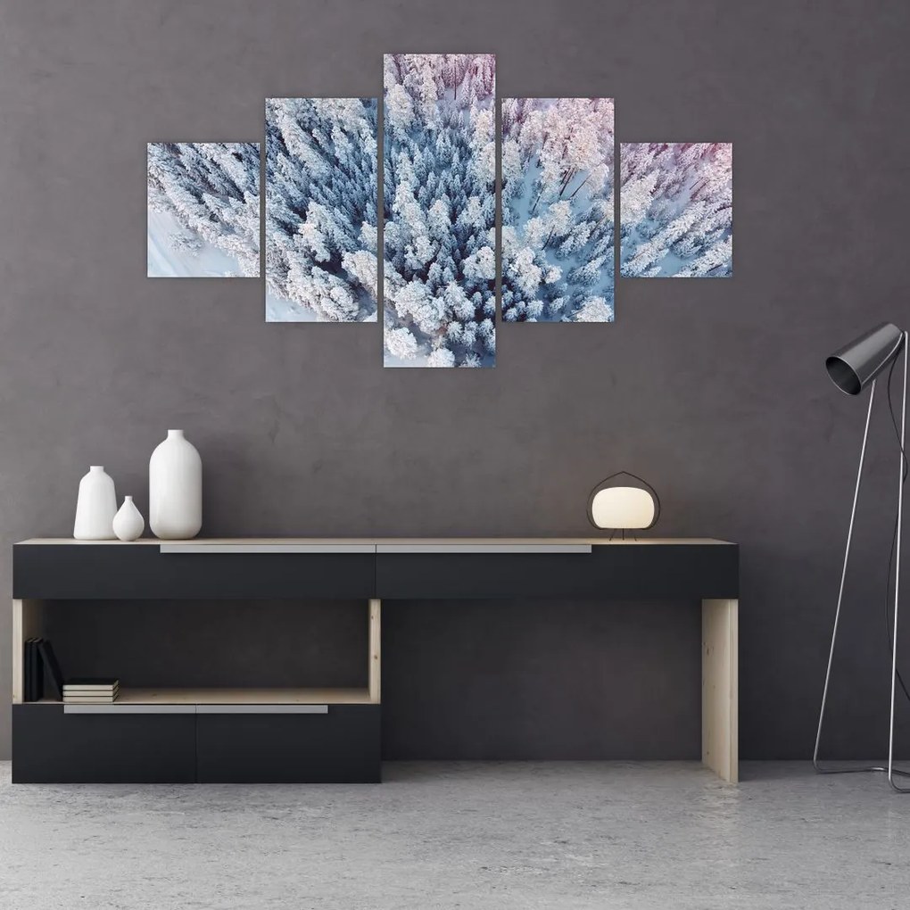 Obraz ośnieżonych drzew (125x70 cm)