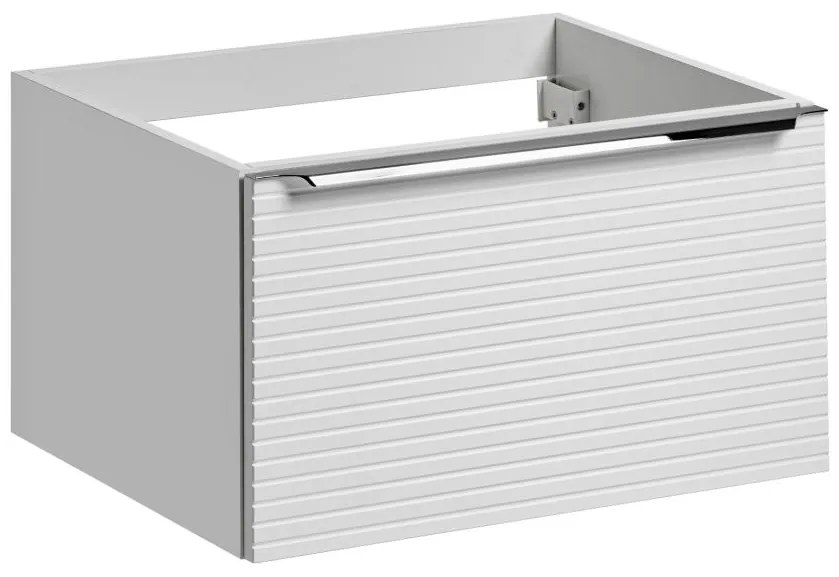 Wisząca szafka pod umywalkę ze żłobieniami kolor biały – 60 cm – LATOMA