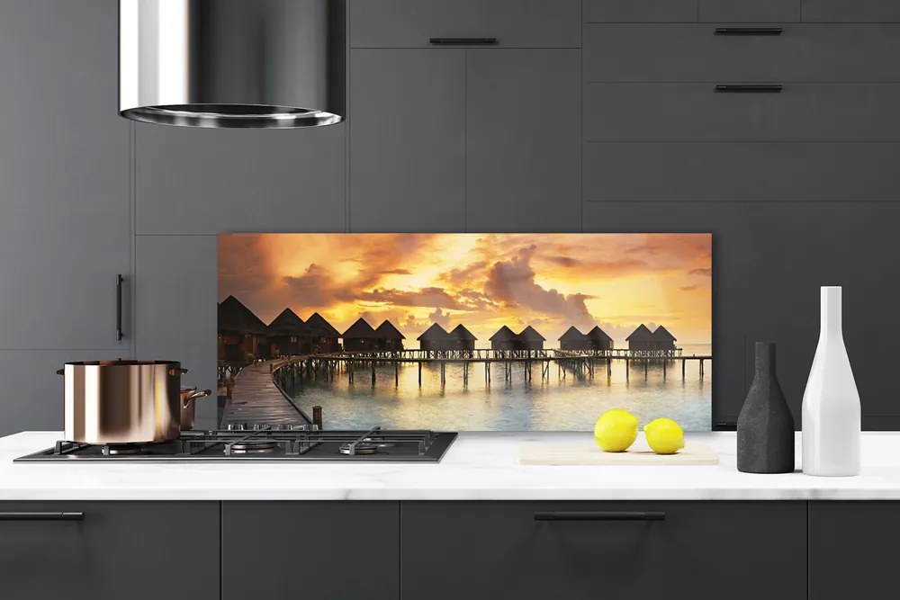 Panel Kuchenny Kolorowe Domki Nadmorskie