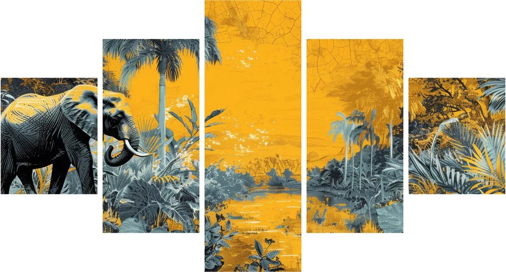 Obraz - Słoń w naturze (125x70 cm)