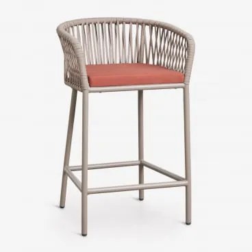 Zestaw 2 Wysokich Stołków Ogrodowych Arhiza Brązowy Moka - Terakota & ↑65 Cm - Sklum