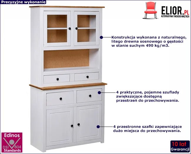 Biały drewniany kredens - Romda