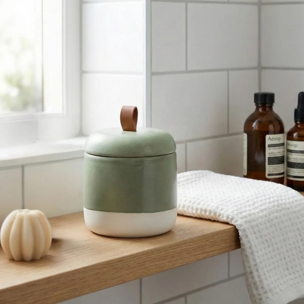 Ceramiczny pojemnik na waciki THE PASTELS, Ø 10 cm