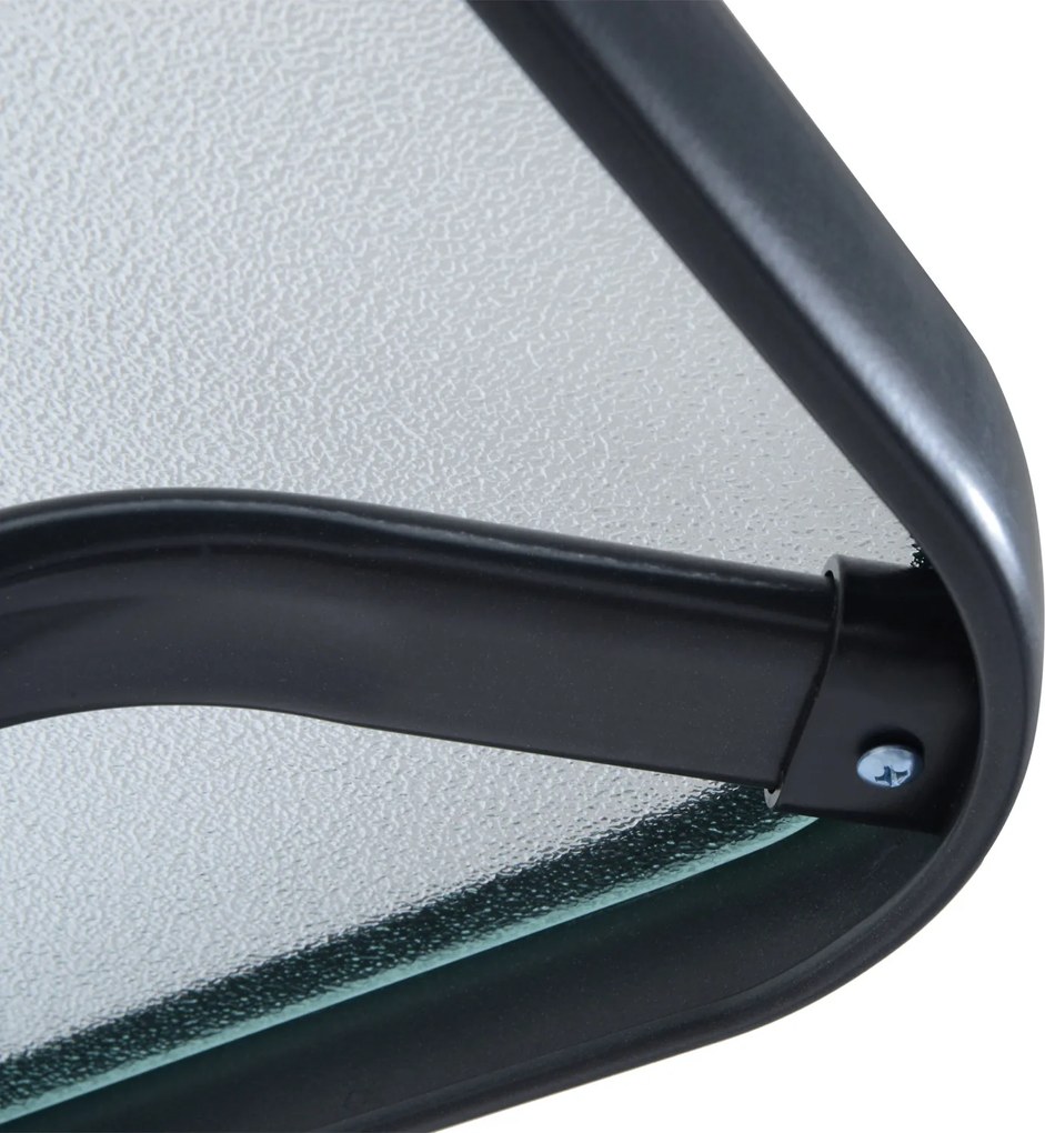 Outsunny Stół Ogrodowy Bistro z Szkła Hartowanego i Metalu Czarny Kwadratowy 68 5x68 5x84 cm Elegancki | Aosom PL