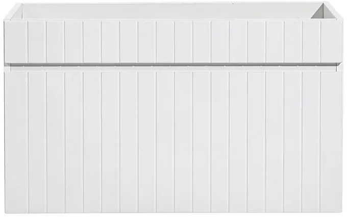 Biała szafka umywalkowa z lamelami 80 cm W8-H67