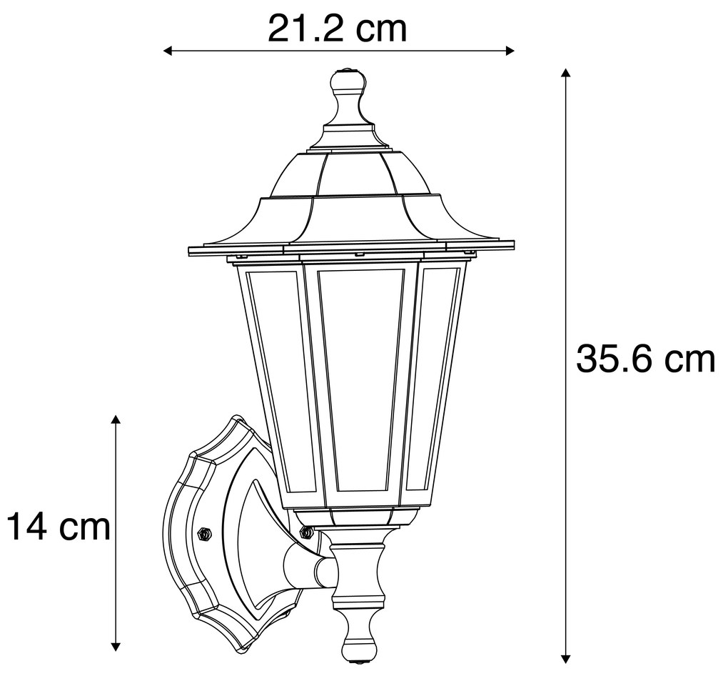 Inteligentna lampa ścienna zewnętrzna czarna IP44 z WiFi ST64 - New Haven