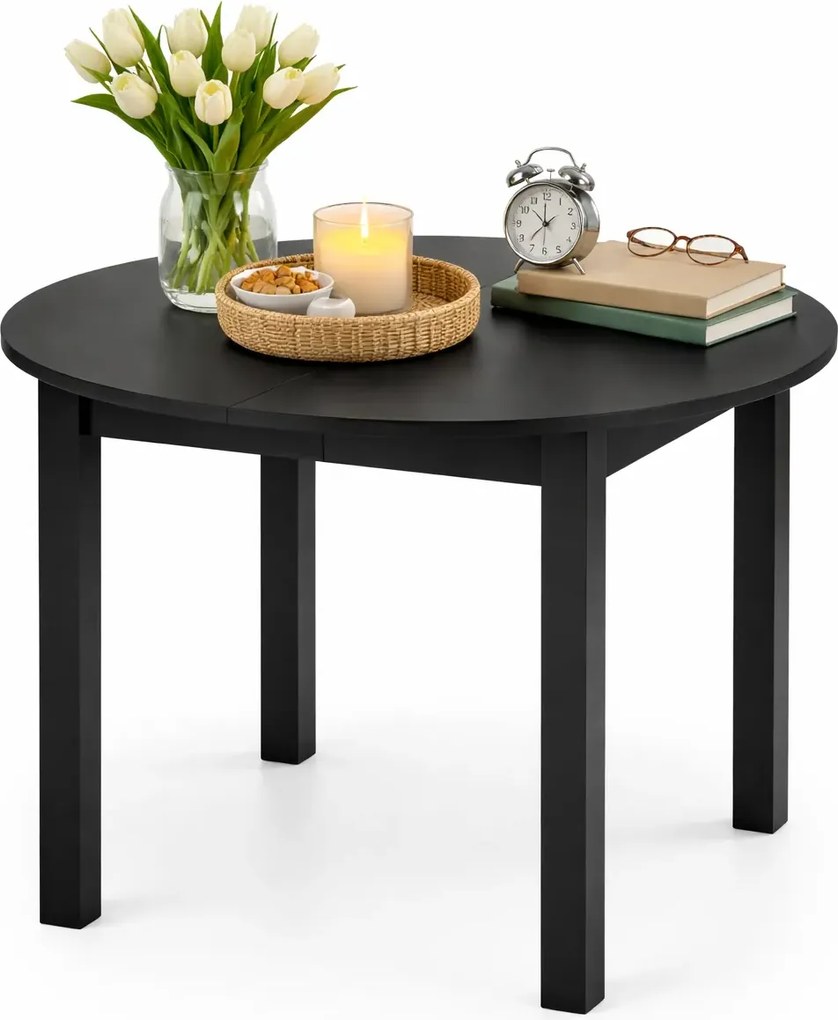 Okrągły Stół Czarny Rozkładany Kuchenny R5-F50