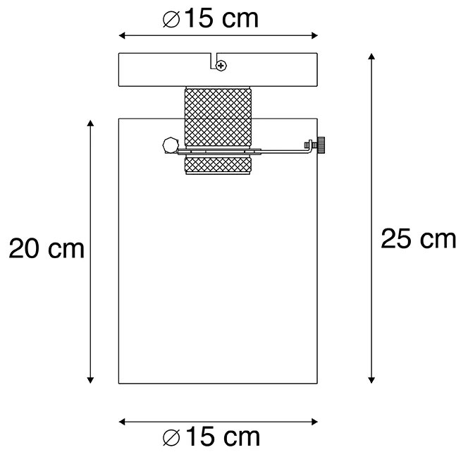 Designerska lampa sufitowa czarna z dymionym szkłem - Dome