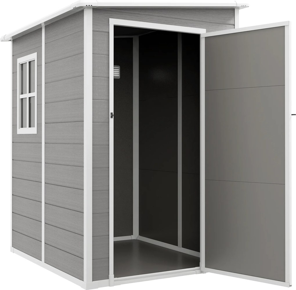 Outsunny Domek na Narzędzia 122x149cm, Ogrodowe z Oknem i Wentylacją, Aluminium, Z Zamkiem, Aosom PL