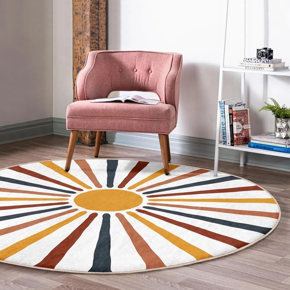 Okrągły dywan odpowiedni do prania i robotów sprzątających ø 80 cm Comfort – Mila Home