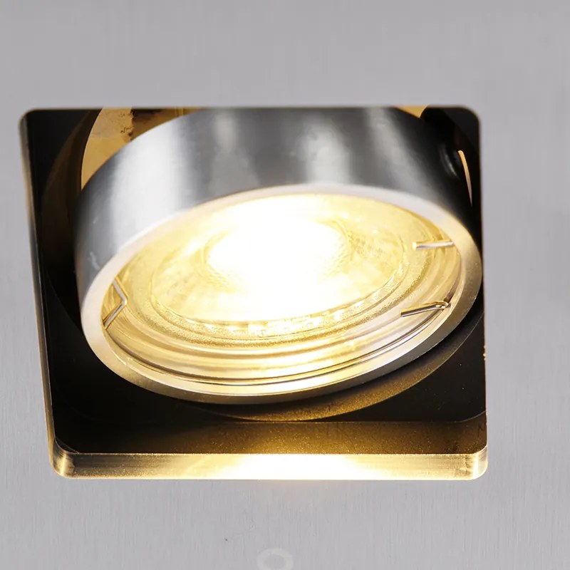 Zestaw 6 nowoczesnych reflektorów wpuszczanych aluminiowych, obrotowych i uchylnych GU10 50mm - Qure