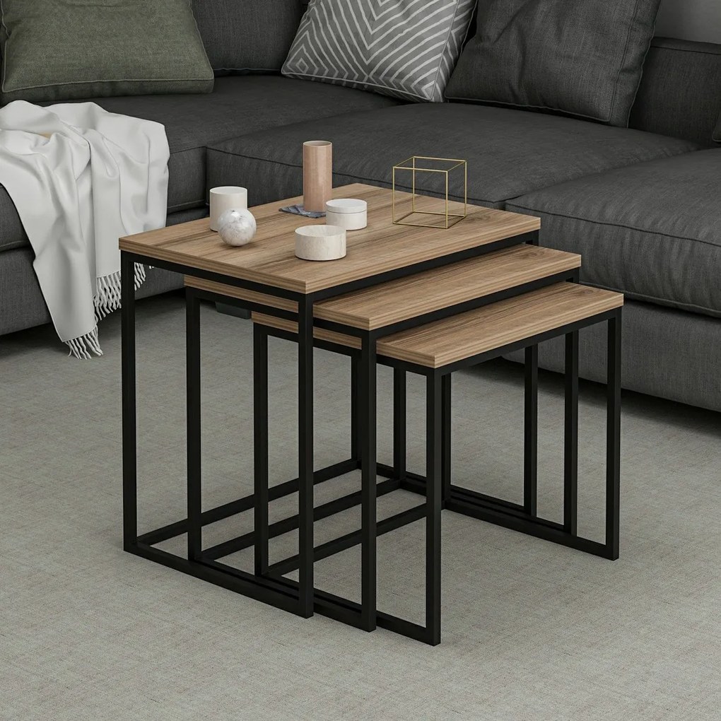 Stolik do odkładania Evia Walnut, 3 szt.