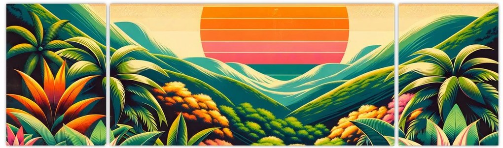 Obraz - Kolorowy zachód słońca (170x50 cm)