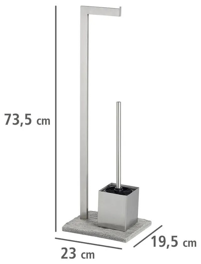 Stojak na ręczniki, papier toaletowy i szczotkę do wc GRANITE - zestaw, WENKO