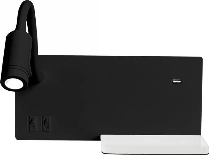 Kinkiet LED SHELF LED/4W+LED/5W+LED/2W/230V czarny