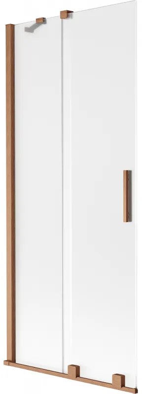 Mexen Velar parawan nawannowy 2-skrzydłowy rozsuwany 80 x 150 cm, szron, miedź szczotkowana - 896-080-000-31-65